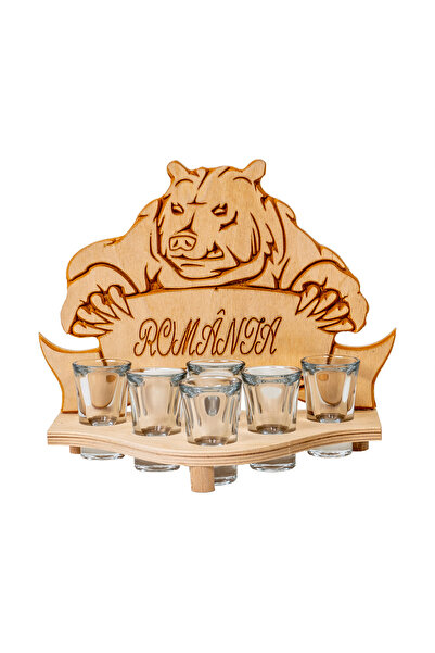 Z-Tools Set de 6 pahare de shot cu suport, model ursuleț, 50ml / EXT 10300