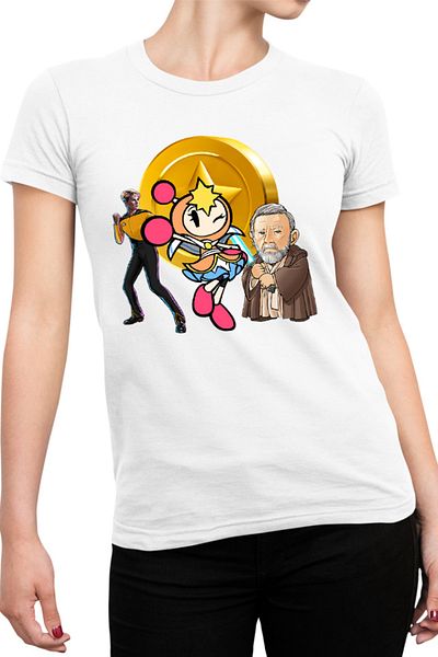 OEM Bomberman Obi Kenobi Star Trek Gold Women's T-shirt
