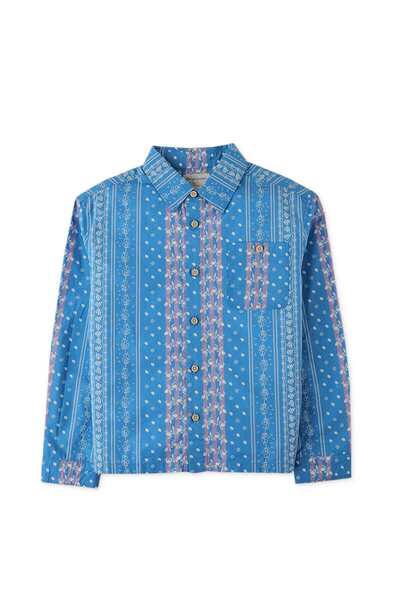Gingersnaps Boys' Polo Shirt with Front Buttons and Patterned Design