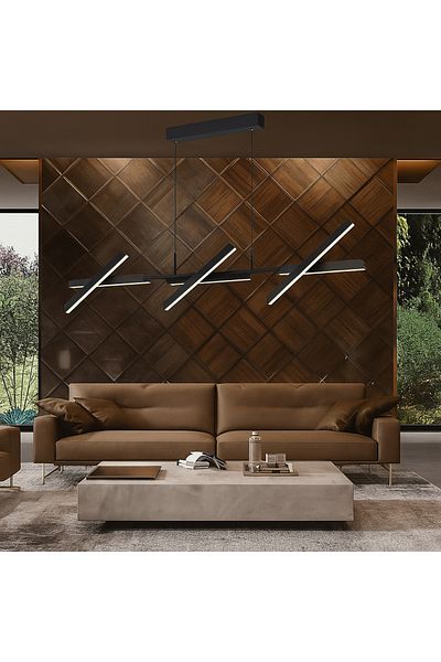 Olbia Black Pendant Chandelier 59W - 3000K - 110° Diffusion Angle - 2832 lumens - 220–240V - CRI 90+