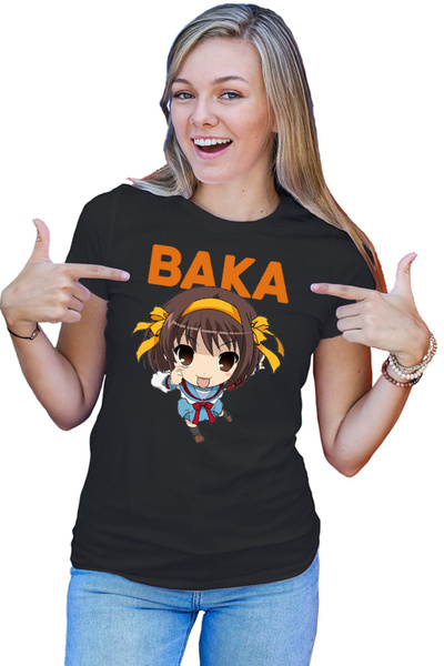 OEM Tricou dama Haruhi Suzumiya Baka Emoji Chibi Otaku Anime Japan