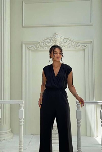 Dipmoda Γυναικεία καλοκαιρινή ολόσωμη φόρμα με γιακά διπλό πέτο DPMY3805