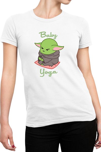 OEM Tricou dama Baby Yoda Meditate Morning Stress
