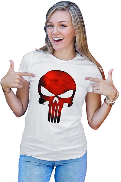 OEM Tricou dama Predator Punisher Skull Craniu Daredevil