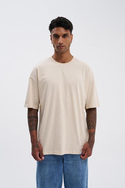 Machinist Tricou Basic Super Cotton Oversize Stone pentru bărbați