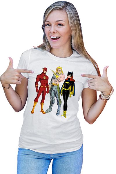 OEM Tricou dama Aquaman Batgirl Flash Comics Cartoons Water Action