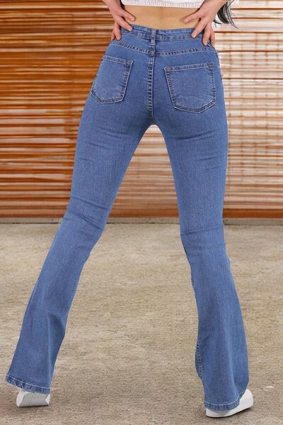 byhaziran butik Γυναικείο ψηλόμεσο μπλε τζιν Amandile Flare