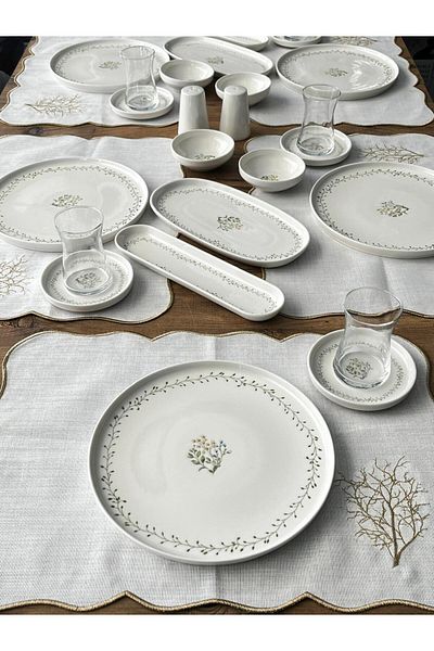 Meri Ev Gereçleri Arboles Breakfast Set 6 People 34 Pieces