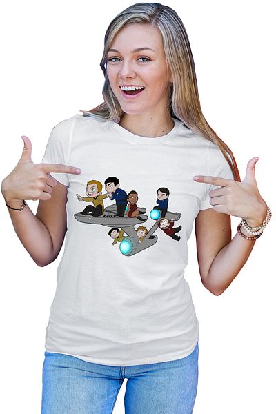 OEM Tricou dama Star Trek Kirk Spock Enterprise Timeline