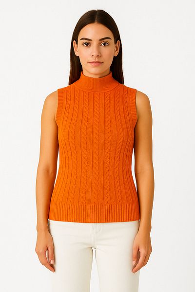 ModaPlaza Women's Sleeveless Knitwear Blouse 15396