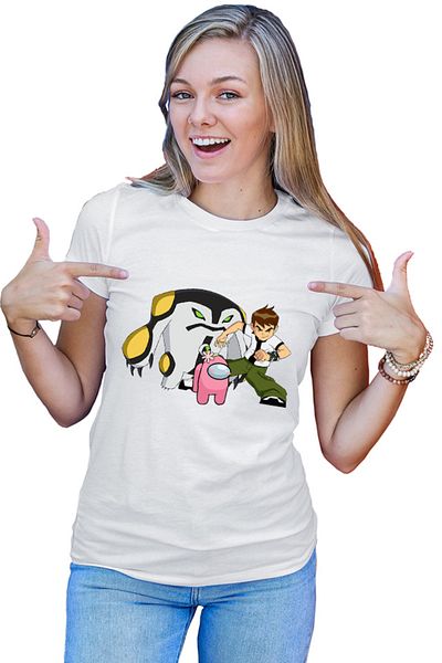 OEM Tricou dama Among Us Flower Cute Ben 10 Monster Transform Teen