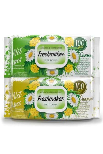 Freshmaker مناديل مبللة برائحة زهرة البابونج من فريش ميكر، ١٠٠ منديل | عبوة واحدة