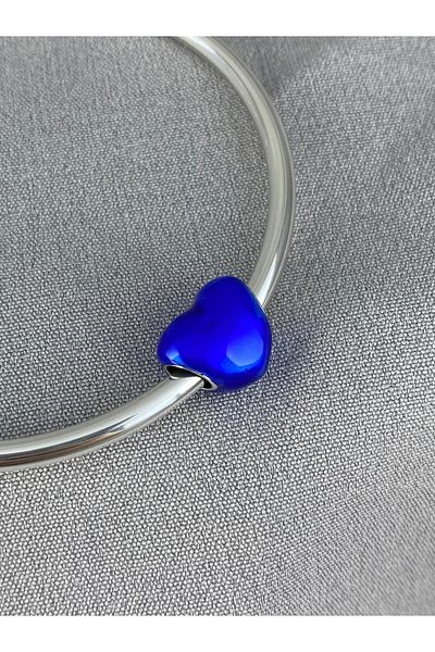 My Story Metallic Blue Heart Charm