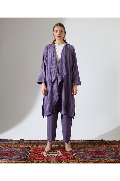 Fi'l Arz Fashion Shawl Collar Cardigan Hijab Suit