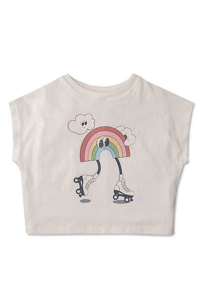 Gingersnaps Girls' Short Rainbow Print T-Shirt