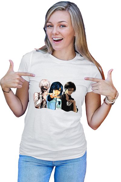 OEM Tricou dama Hikaru no Go Attack on Titan Levi Tokyo Ghoul Kaneki Akira Coffee