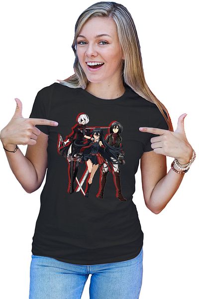 OEM Tricou dama Akame ga Kill Nier Automata Mikasa Attack on Titan Sword Users