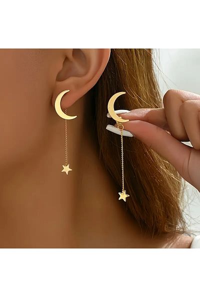 Atılgan Grp Ayyıldız Long Dangle Earrings