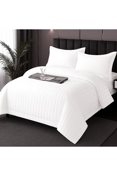 Pucioasa Damask Polycotton Bed Linen Xxl (White)