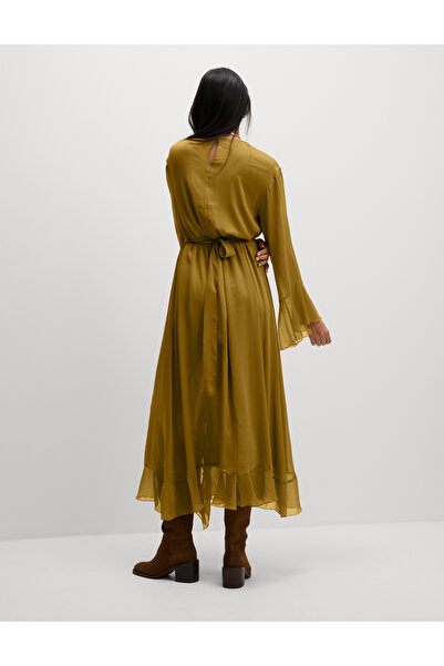 Marks & Spencer Fırfır Detaylı Uzun Katlı Elbise