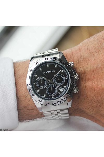 Chaperone Ch002579 Men's Wrist Watch with Steel Band