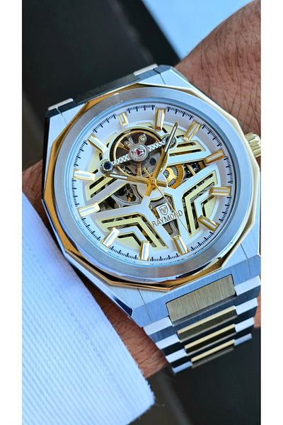 Raymond Rym-311656 Automatic Men's Watch - Steel Case and Cord - 2 Years Warranty