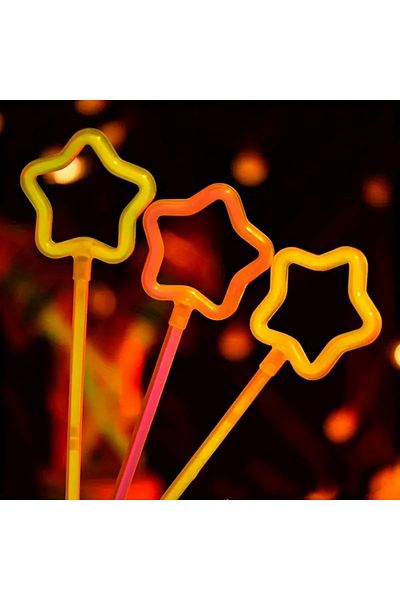 CONAHOME Glow Stick Star Wand Burning Star Sticks When Broken 6 Colors 6 Pieces