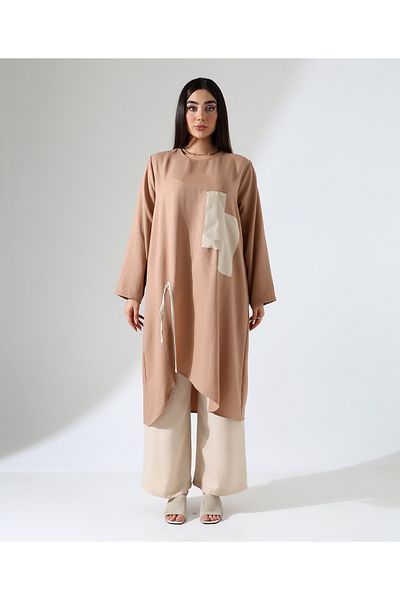 Fi'l Arz Fashion Front Gathered Sofia Linen Tunic Set