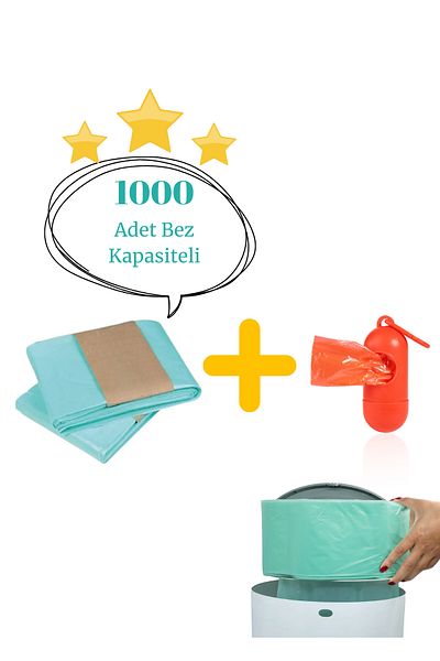Korbell Compatible with 16L Garbage Cans - 2 Packs of 1000 Pieces of Baby Diaper Capacity Package Domestic Garbage Bag