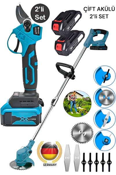 DYNAMİC MAX 910Rn Çift Akülü Şarjlı Ot Çalı Çim Kesme Tırpan 7 Başlıklı-Şarjl...