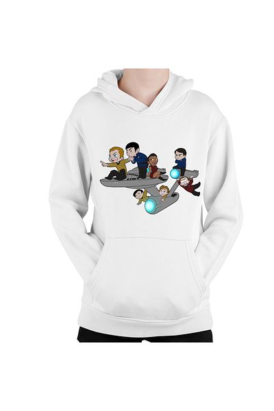 OEM Star Trek Kirk Spock Enterprise Timeline Kids Hoodie