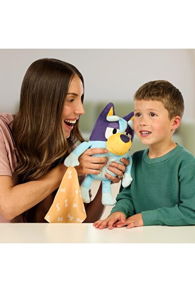 Moose Toys BLUEY S11 Sleepy Time Bingo 13" Plush with Blanket - Blue
