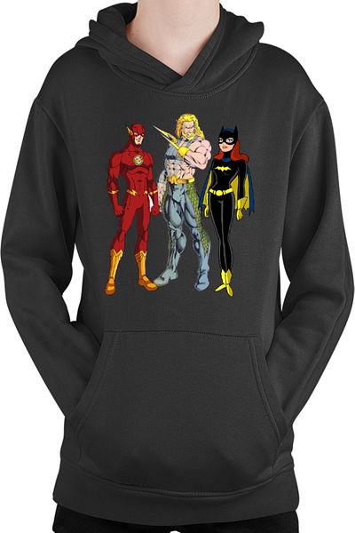 OEM Kids Hoodie Aquaman Batgirl Flash Comics Cartoons Water Action