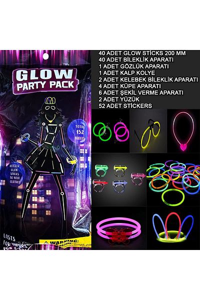 CONAHOME Glow Party Set 152 Pieces Luxury Glow Stick Costume Set