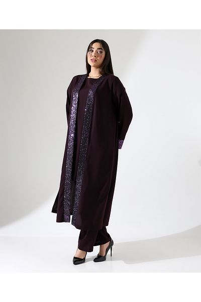 Fi'l Arz Fashion Silk Evening Dress Triple Set