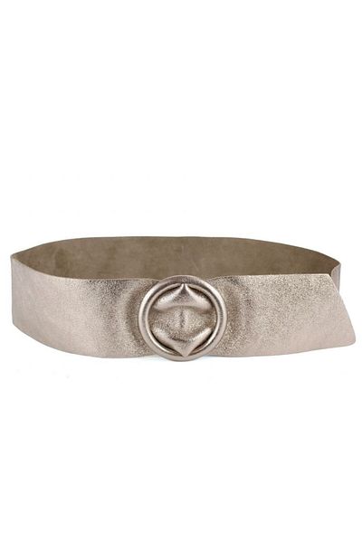 OEM Women's wide natural leather belt, bronze