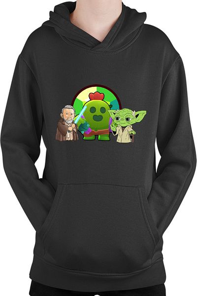 OEM Brawl Stars Cactus Flower Bio StarWars Obi Wan Kenobi Yoda Kids Sweatshirt