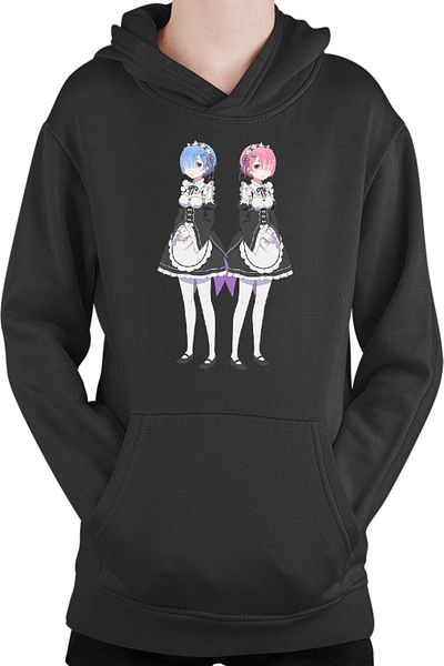 OEM Re Zero REM RAM Demon Siblings Horns Power Tribe Kids Hoodie