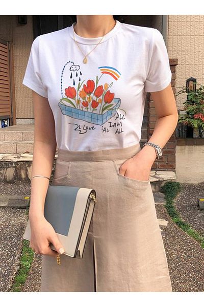 Disante All I Am Is All Love Crew Neck Basic Trend Women's T-Shirt