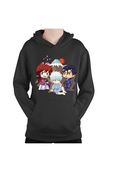 OEM Hanorac copii Rurouni Kenshin Chibi Trio Kenshin Gintoki Hajime
