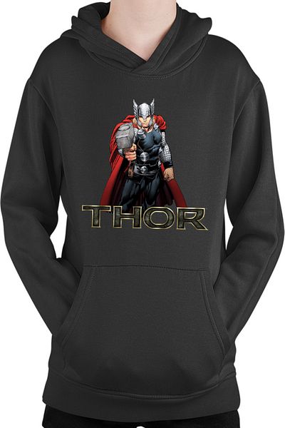 OEM Thor Logo Hammer Avengers Universe Hero Gods Earth Kids Hoodie