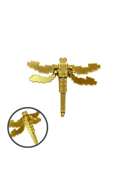 Lulu's Prints Figurina insecta Dragonfly pet din Grow a Garden, Roblox, auriu, plastic, printat 3D, 140x120x33 mm
