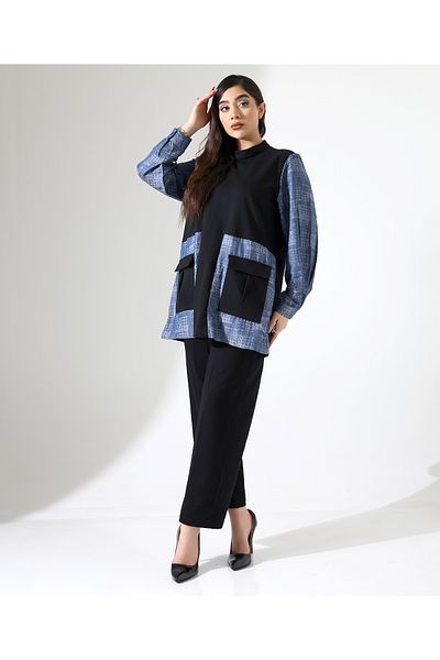 Fi'l Arz Fashion Tunic Cotton Suit with Front Pocket
