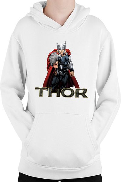 OEM Thor Logo Hammer Avengers Universe Hero Gods Earth Kids Hoodie