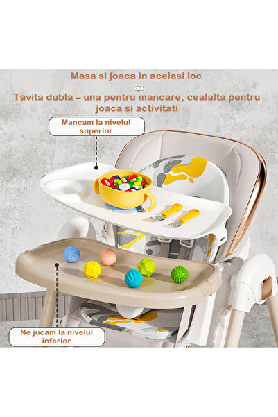 Smart Vibe BabyBoo 3-in-1 multifunctional chair, activity table, foldable rocking chair with tray and 5-point harness