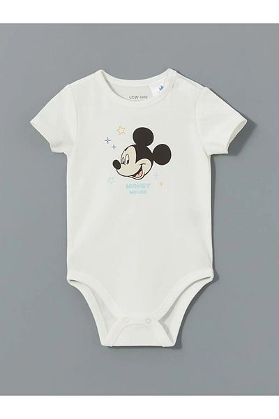 LC Waikiki Lcw Baby Ecru Baby Boy Snap Fastener Bodysuit and Shorts Set of 2