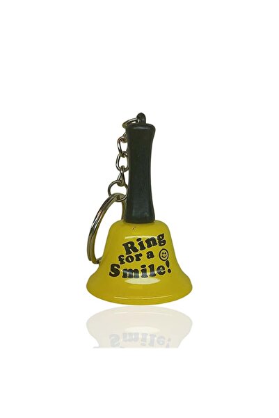 CASABA سلسلة مفاتيح لاستقبال الزهور على شكل حلقة للابتسامة باللون الأصفر