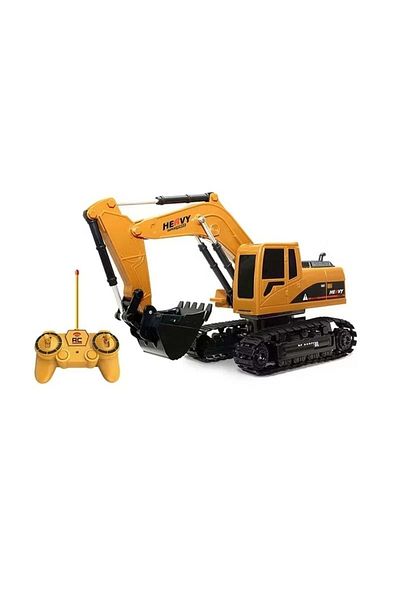 Toy Excavator cu telecomandă pentru copii – scară 1:24, 6 funcții, lumini și sunete, baterie reîncărcabilă