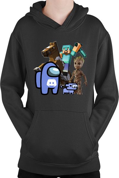 OEM Hanorac copii Among Discord Baby Groot Minecraft Diamond Sword