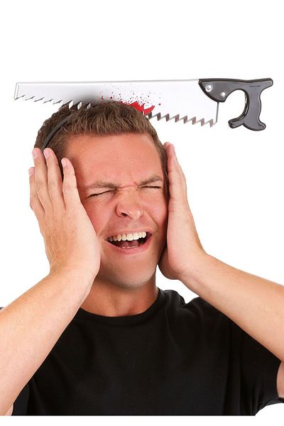 CONAHOME Halloween Bloody Saw Joke Crown Studded on the Head